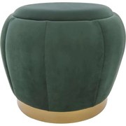 Taburete catifea design elegant Pouffe verde/auriu