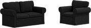 vidaXL Set de canapea 2 pcs Negru 155 x 82 x 80 cm țesătură