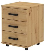 Dulap cu roți/ Container Mantela 3S (stejar artisan + negru). 1041357