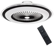 Plafonieră LED dimabilă cu ventilator ZONDA LED/48W/230V negru + telecomandă