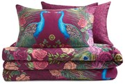 Lenjerie de pat mov din bumbac satinat pentru pat dublu 200x200 cm Xanadu Peacock – Matthew Williamson