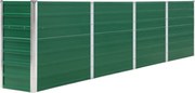 vidaXL Strat înălțat grădină, verde, 320x40x77 cm, oțel galvanizat