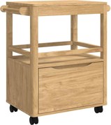 vidaXL Troler de Bucătărie FLORO Maroniu cerat 72,5 x 45 x 80 cm