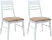 vidaXL Scaune de dining 2 pcs Alb 43 x 54 x 89 cm