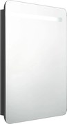 vidaXL Dulap de baie oglindă și LED, negru strălucitor, 60x11x80 cm