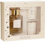 Set cadou Aroma Warm Winter, parfum Golden Amber,difuzor + 2 lumânări
