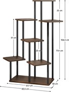 Suport Flori ADITE TIP 2 Negru/Lemn Rustic