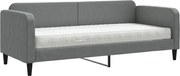 vidaXL Pat de zi cu saltea, gri închis, 80x200 cm, textil