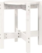 vidaXL Măsuță de cafea, alb, Ø 42,5x45 cm, lemn masiv de pin