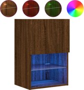 vidaXL Comodă TV cu lumini LED, stejar maro, 40,5x30x60 cm