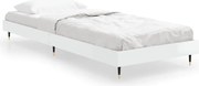 vidaXL Cadru de pat, alb extralucios, 75x190 cm, lemn prelucrat