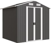 Outsunny Șopron de Grădină din Oțel cu 2 Uși Glisante, Negru, 2,6 m² | Aosom Romania
