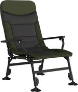 vidaXL Scaun de pescuit cu cotieră, pliabil, verde