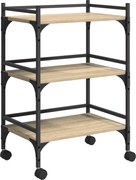 vidaXL Troler de Bucătărie Stejar Sonoma 50 x 35 x 75,5 cm