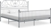 vidaXL Cadru de pat, gri, 180x200 cm, metal