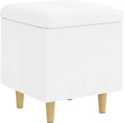 vidaXL Ottomană de depozitare Alb 40 x 40 x 45 cm Piele artificială