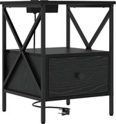 vidaXL Dulap de noapte Stejar Negru 41,5 x 40,5 x 55 cm Lemn compozit