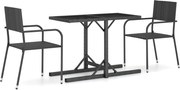 vidaXL Set mobilier de grădină, 3 piese, negru