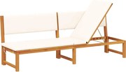 vidaXL Șezlong Ulei Natural 200 x 57 x 75cm Lemn masiv de acacia