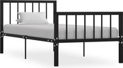 vidaXL Cadru de pat, negru, 100 x 200 cm, metal