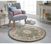 Covor din lână Flair Rugs Aubusson, ⌀ 120 cm, verde