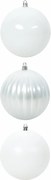 vidaXL Set de globuri de Crăciun XXL 3 pcs Alb Plastic