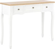 vidaXL Masă de toaletă tip consolă cu 3 sertare, alb
