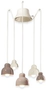 Lustra cu 5 pendule design italian realizat manual din ceramica BERIMBAU Mix