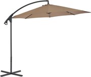 vidaXL Umbrelă în consolă cu stâlp din oțel, taupe, 300 cm