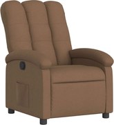 vidaXL Fotoliu rabatabil, maro, material textil