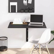 vidaXL Masă de perete pliantă, negru, 100x60x56 cm, lemn compozit