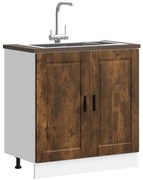 vidaXL Dulap de bază pentru chiuvetă "Porto" stejar afumat lemn