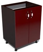 Corp inferior 60 cu 2 usi Zebra MDF rosu simplu