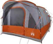 vidaXL Cort de camping tunel 3 persoane, gri/portocaliu, impermeabil