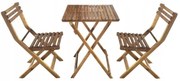 Set de mobilier de grădină din lemn de salcâm - masă și 2 scaune