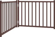 vidaXL Poartă de câini pliabilă 2 panouri stejar maro 160 cm lemn brad