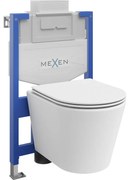 Mexen set WC încastrat cadru Felix XS-U cu vas de toaletă  Rico și capac de toaletă cu închidere lentă, Albă mat - 68530724001