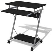 vidaXL Birou pentru studenți cu poliță glisantă, Negru