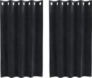 vidaXL Perdele opace 2 pcs Negru 140 x 140 cm Catifea