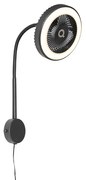 Ventilator de perete negru cu LED 2700K - Dores