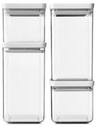 Set borcane Brabantia Tasty+ 4 bucati (2x0,7L si 2x1,6L), Gri deschis 1001159