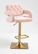 HR8403KW Scaun Catifea Roz cu Bază Aurie