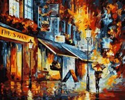 Pictura pe numere cu un cadru "Stradă colorată" 50x40 cm