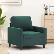 vidaXL Fotoliu canapea, verde închis, 60 cm, catifea