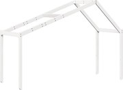 vidaXL Acoperiș pat de copii, alb, 203x80,5x142 cm, lemn masiv de pin