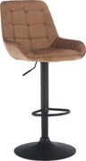 Scaun de bar, material textil Velvet maro, CHIRO NEW