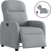 vidaXL Fotoliu rabatabil electric, gri deschis, textil