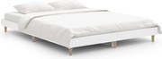vidaXL Cadru de pat, alb ,135x190 cm, lemn prelucrat