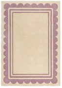 Covor mov/în culoare naturală țesut manual din lână 160x230 cm Lois Scallop – Flair Rugs