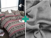 2x Lenjerie de pat microfibra WIMPLE + cearsaf microplus SOFT 180x200 cm gri deschis